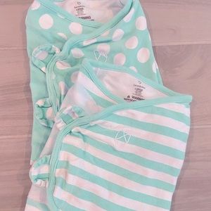 Two swaddle me Velcro swaddles